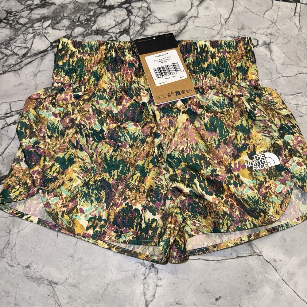 North Face Girls Medium (10) Never Stop Woven Short Mineral Purple Green